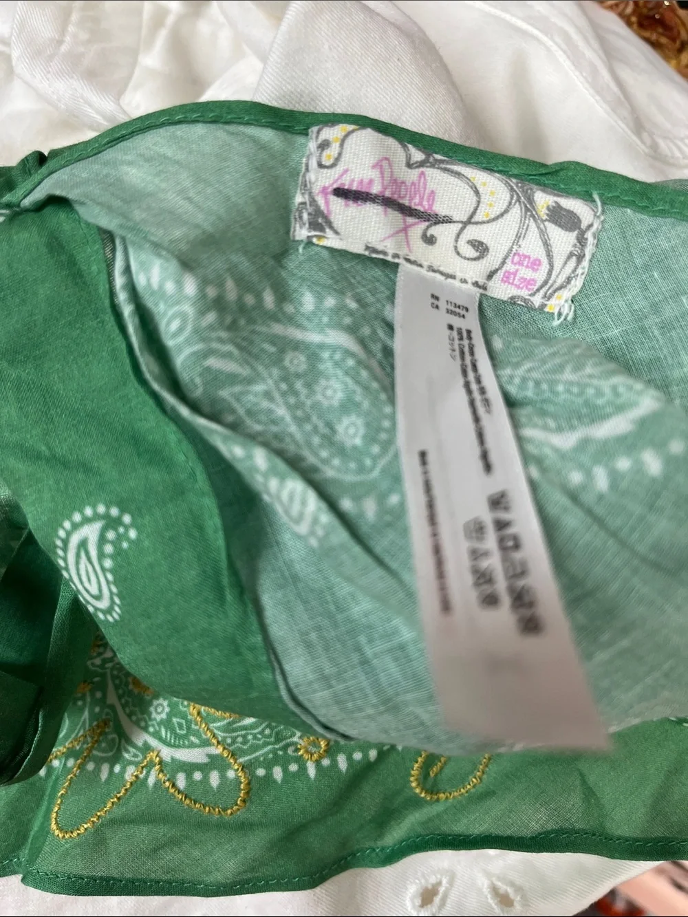 Free People Crawford Green Combo Only Printed Bandana Paisley Scarf New 1